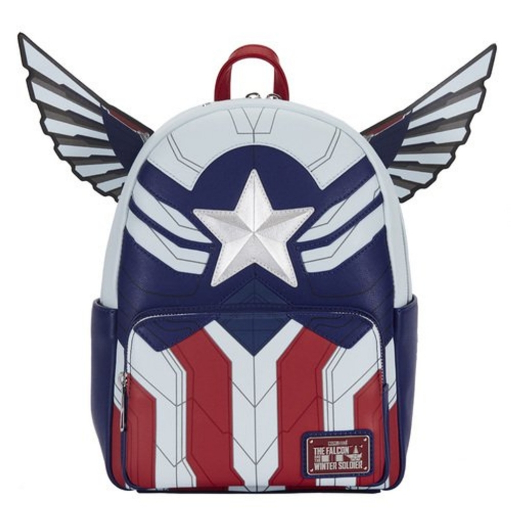 Loungefly Marvel Falcon Captain‎ America Cosplay Mini Backpack NWT